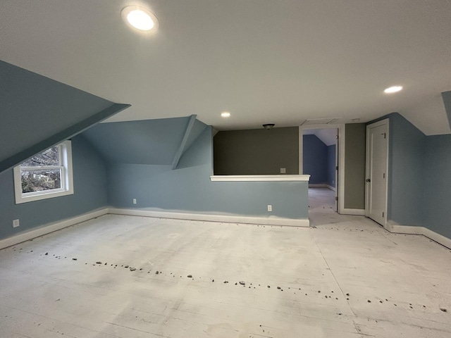 bonus room with lofted ceiling