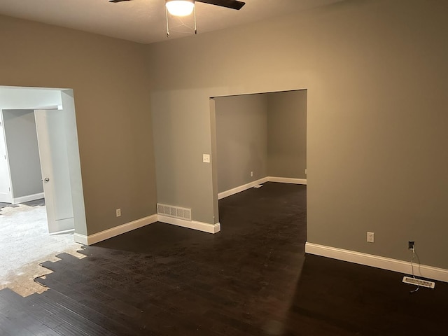 spare room with ceiling fan