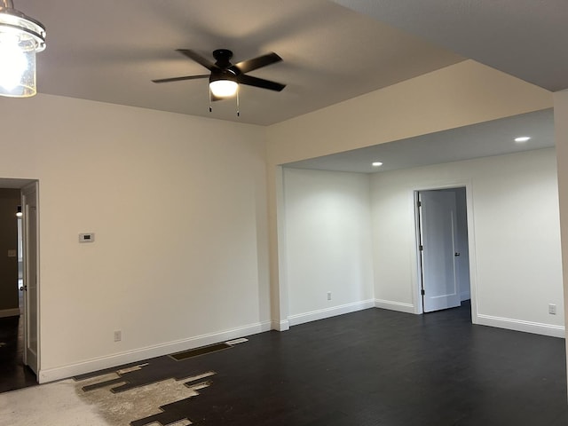 spare room with ceiling fan