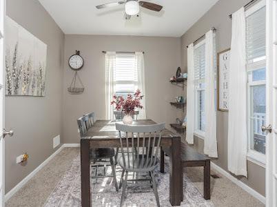 26011 S Old Farm Ct, Channahon, IL 60410 - dining space featuring ceiling fan and baseboards