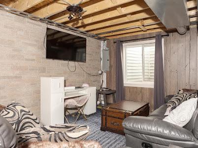 26011 S Old Farm Ct, Channahon, IL 60410 - living area featuring wooden walls and carpet