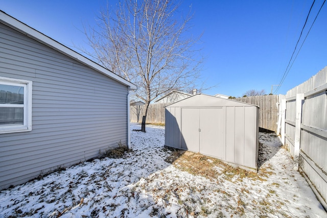 view of snow covered structure