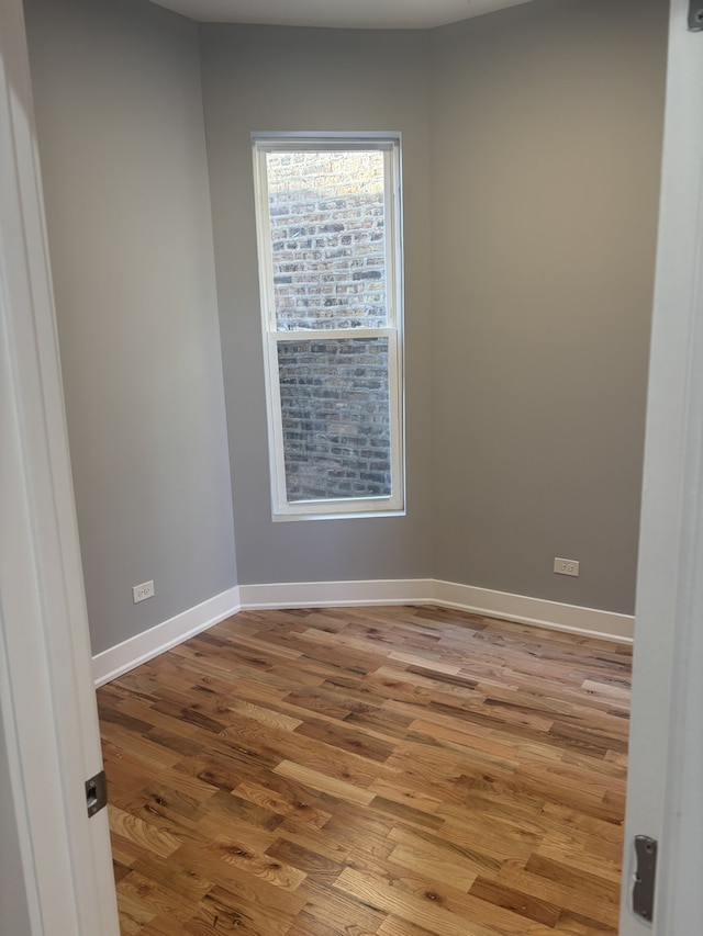 spare room with light hardwood / wood-style floors