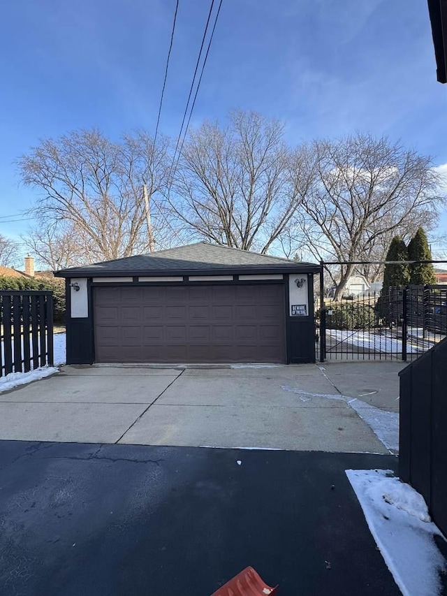 view of garage