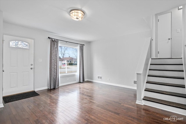 entrance foyer with dark wood-type flooring