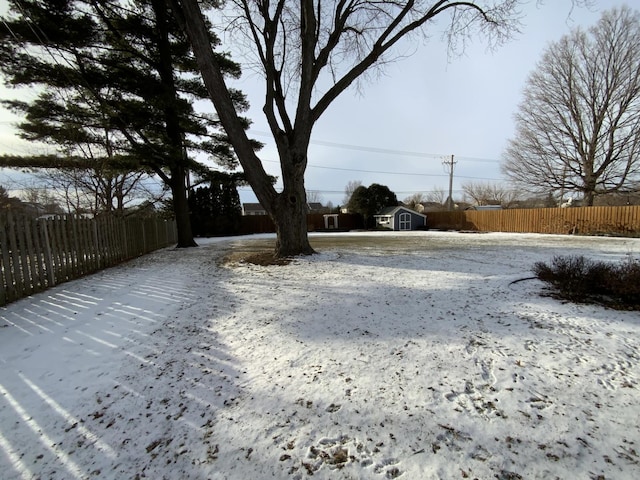 view of yard with a storage unit