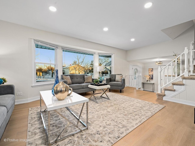 living room featuring wood-type flooring