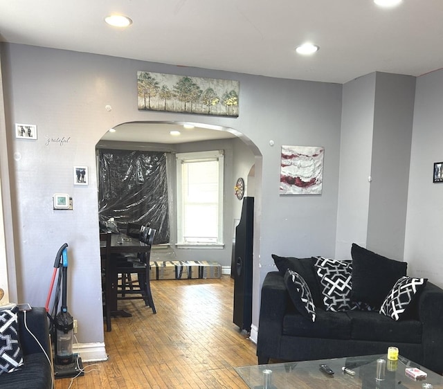 living room featuring hardwood / wood-style floors