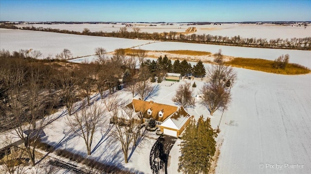 view of snowy aerial view