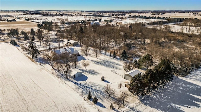 view of snowy aerial view