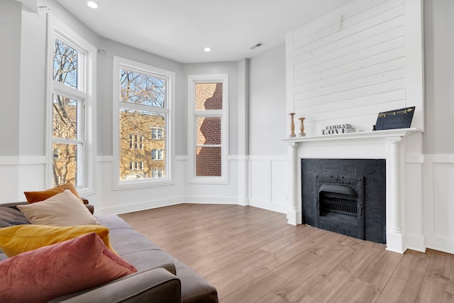 living room featuring hardwood / wood-style floors