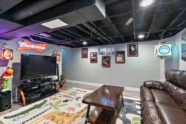 living room featuring hardwood / wood-style floors