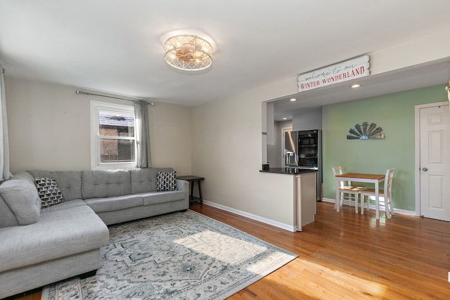 living room featuring wood-type flooring