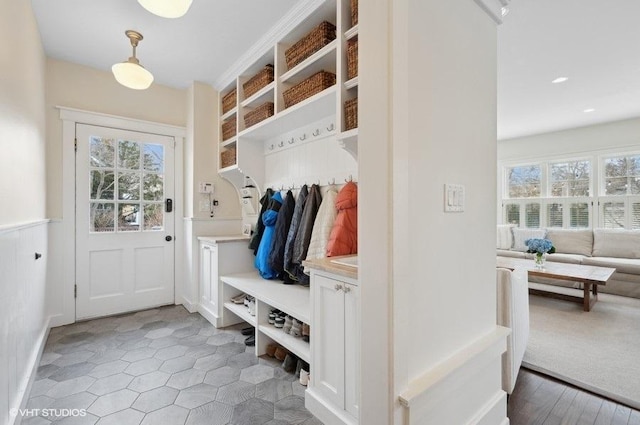 mudroom with a healthy amount of sunlight