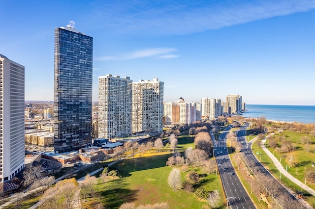 property's view of city with a water view