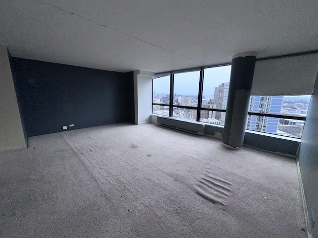 spare room with carpet and a textured ceiling