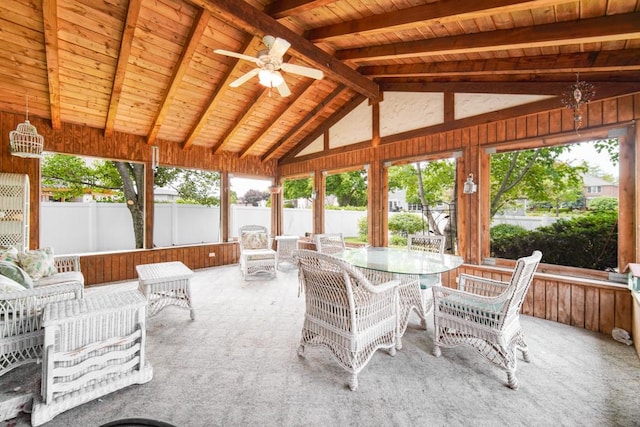 12850 S Westport Dr, Palos Park, IL 60464 - sunroom / solarium with plenty of natural light, a ceiling fan, and outdoor dining space