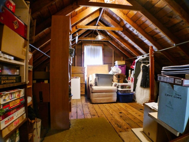 view of unfinished attic