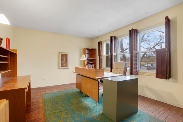 office area featuring dark hardwood / wood-style flooring
