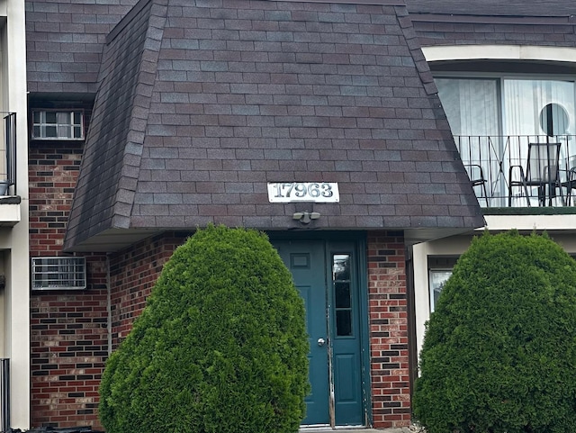 details featuring brick siding