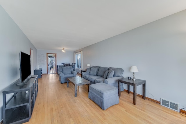 living room featuring light hardwood / wood-style flooring