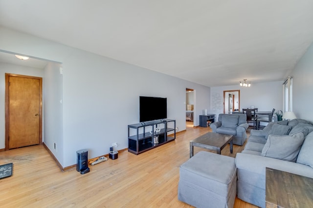 living room featuring light hardwood / wood-style flooring