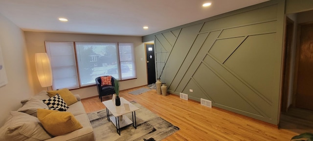 living room featuring light hardwood / wood-style floors