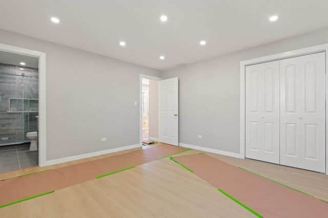 workout room with light wood-type flooring