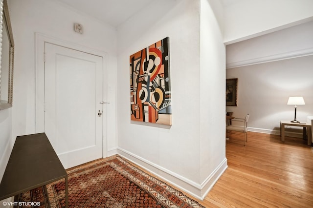 hall featuring wood-type flooring