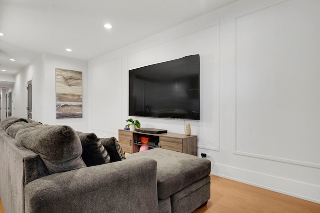 living room with wood-type flooring