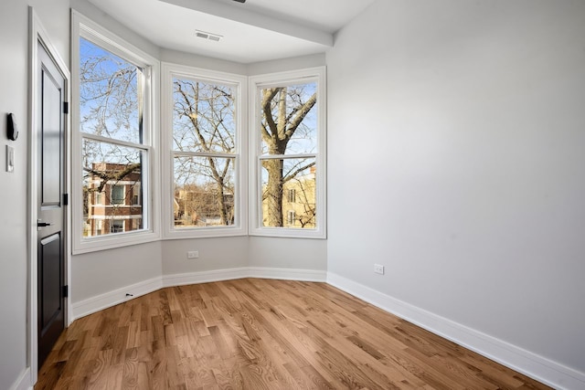 interior space with light hardwood / wood-style floors