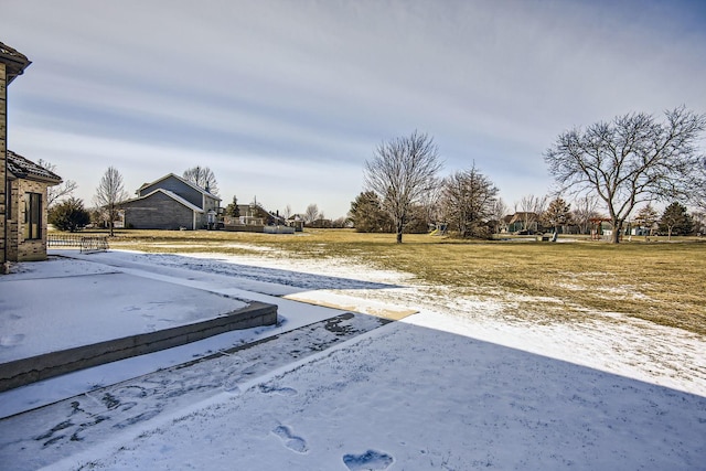 view of snowy yard