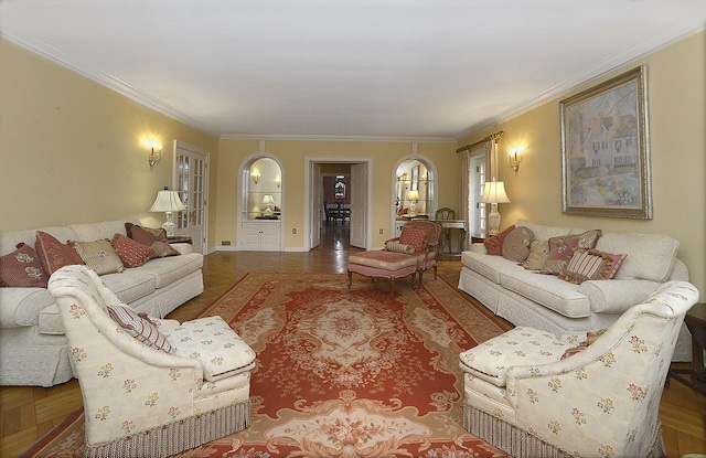 2221 Twin Oak Rd, Peru, IL 61354 - living area featuring crown molding and baseboards
