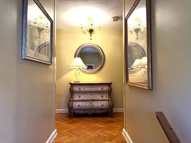 hallway with baseboards