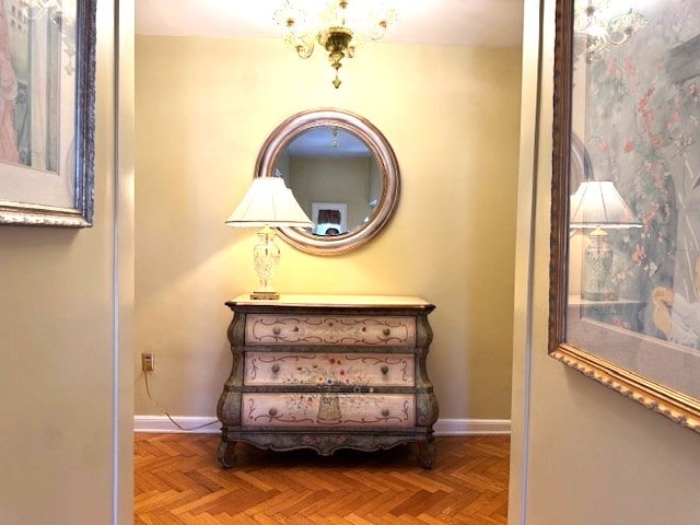 interior space featuring baseboards