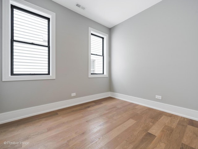 empty room featuring light hardwood / wood-style flooring