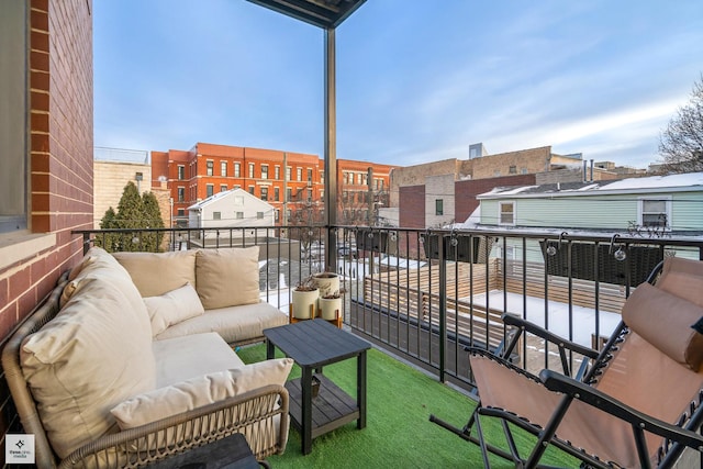 balcony with an outdoor hangout area