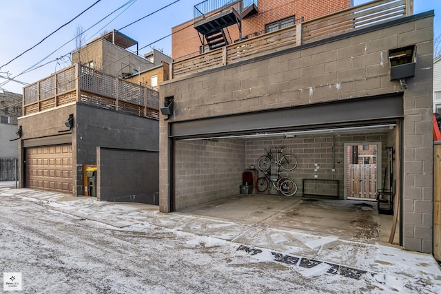 view of garage