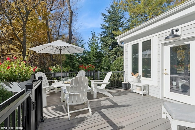 view of wooden deck