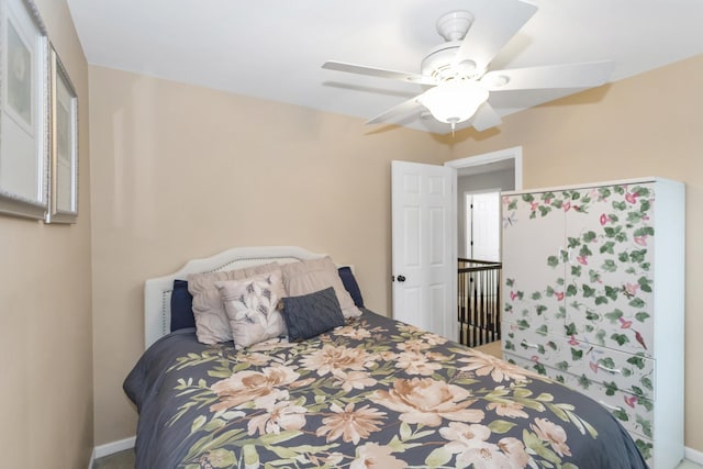 bedroom with a ceiling fan