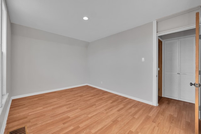 empty room featuring light hardwood / wood-style flooring