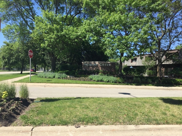 view of property's community with a yard