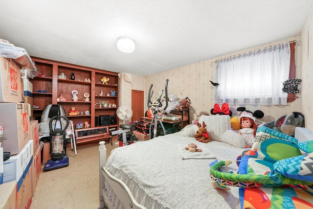 bedroom with a textured ceiling