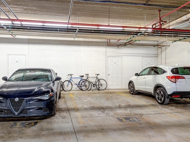 view of parking garage