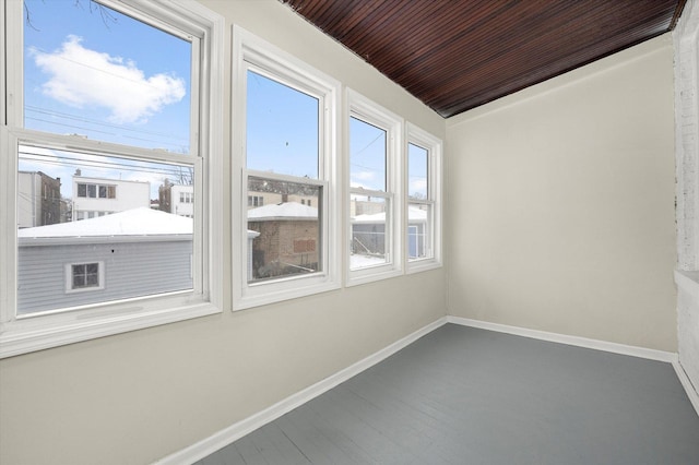 spare room featuring wooden ceiling