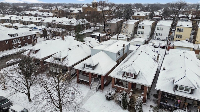 view of snowy aerial view