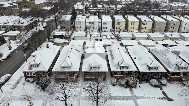 view of snowy aerial view