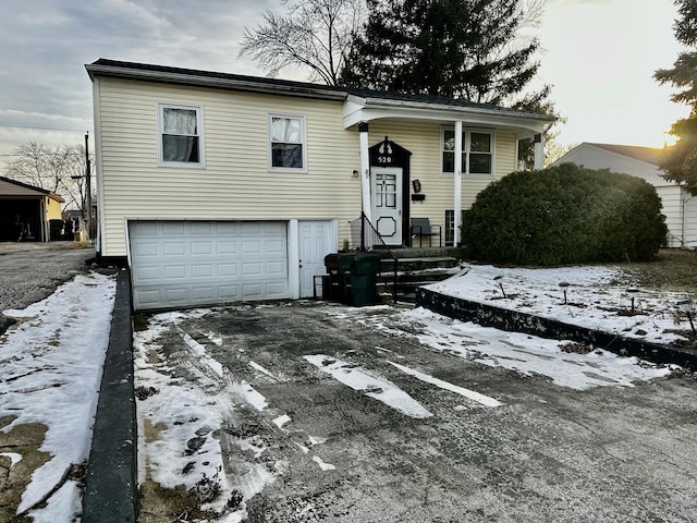 split foyer home with a garage