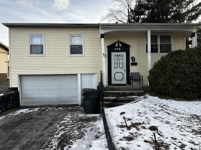 view of front of house with a garage