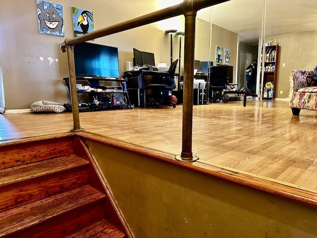 interior space featuring wood-type flooring